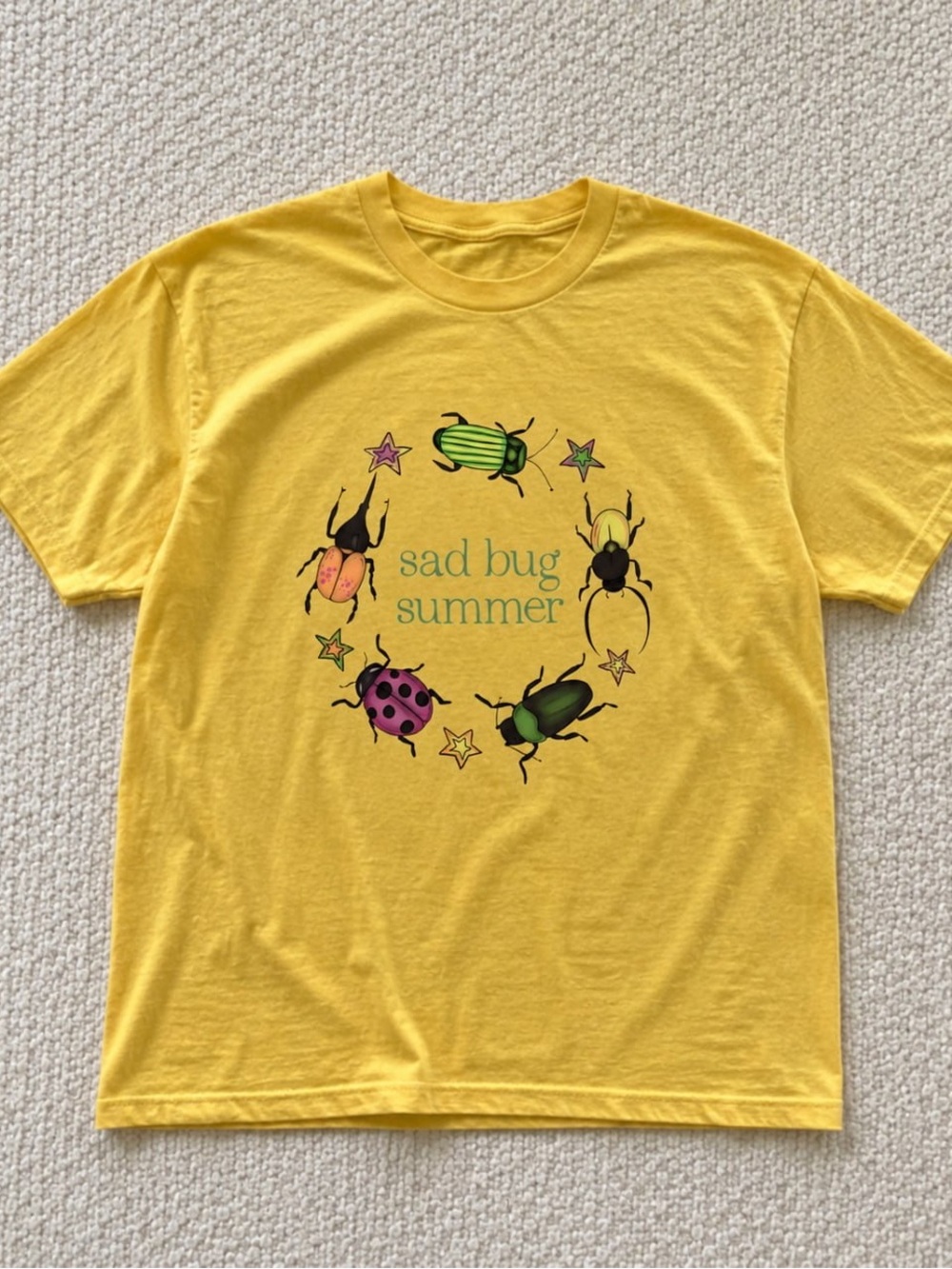 Gildan Yellow 'Sad Bug Summer' Graphic Tee